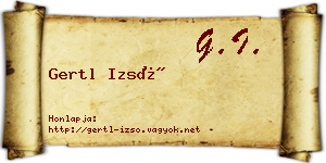 Gertl Izsó névjegykártya